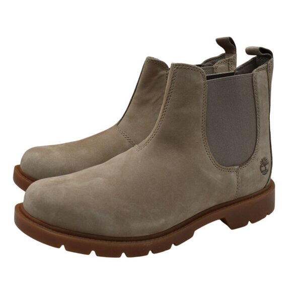 Timberland Womens Size 9 Linden Woods Taupe Gray Nubuck Chelsea Boots Shoes - Picture 1 of 15